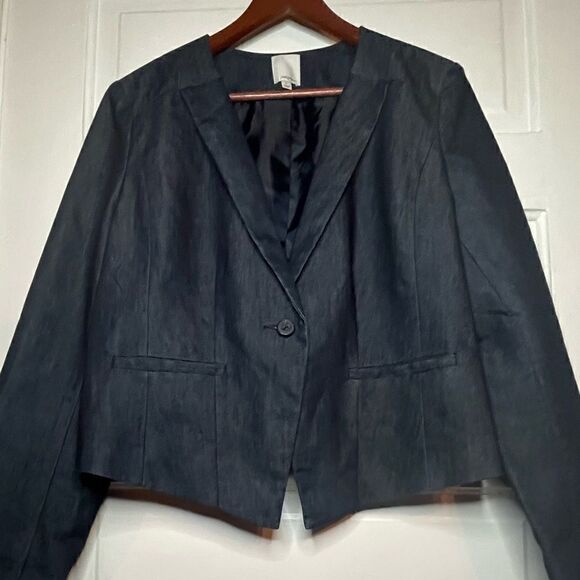 Halogen One Button Jean Blazer - Picture 4 of 12